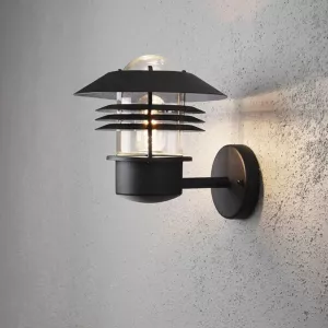 Modena Wall Light Up E27 230-240V IP44 23cm Black Konstsmide