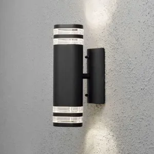 Modena Væglampe Up/Down GU10 230-240V IP44 Sort Transparent Konstsmide