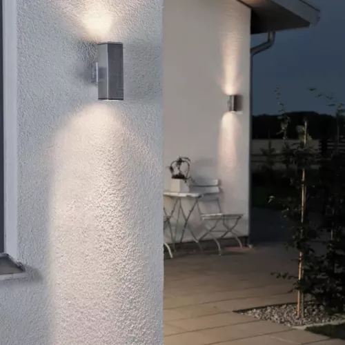 Monza Væglampe Nedad GU10 2x35W 230-240V IP44 Anodiseret Konstsmide