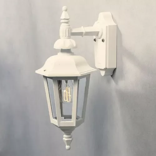 Pallas Væglampe Nedad E27 230-240V IP23 42cm Hvid Konstsmide