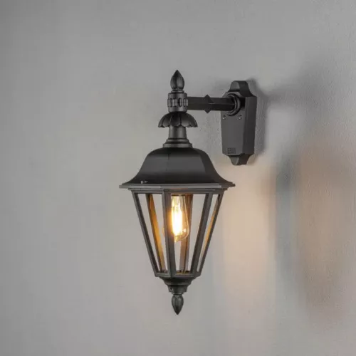 Pallas Wall Lamp Down E27 230-240V IP23 Black Konstsmide