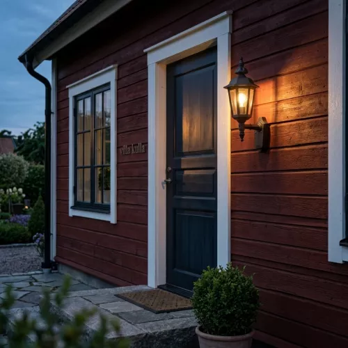 Pallas Vägglykta Upp E27 230-240V IP23 Svart Konstsmide