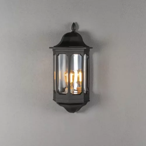 Pallas Væglampe E27 230-240V IP23 Sort Konstsmide