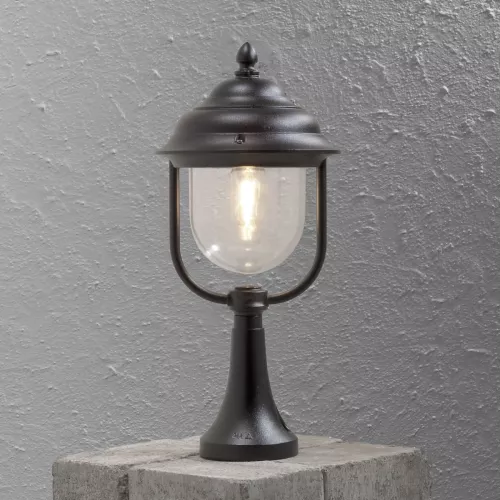 Parma Gate Post Light Including Post E27 230-240V IP43 Black Konstsmide