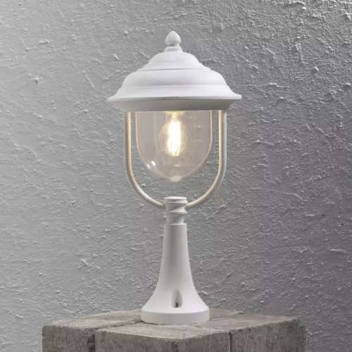 Parma Gate Post Light Including Post E27 230-240V IP43 White Konstsmide