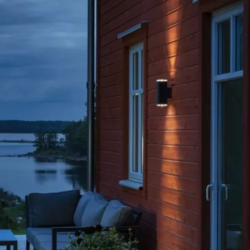 Pollux Væglampe 2xGU10 230-240V IP44 Sort Konstsmide