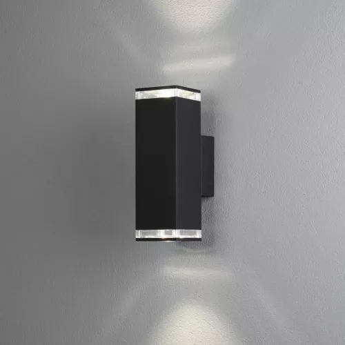Pollux Væglampe 2xGU10 230-240V IP44 Sort Konstsmide