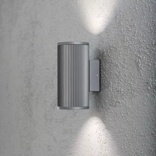 Siracusa Væglampe Op/Ned GU10 230-240V IP44 Grå Konstsmide