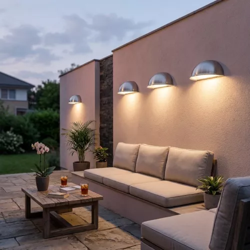 Torino Halvmåne Loftlampe E27 230-240V IP23 Rustfrit Stål Konstsmide