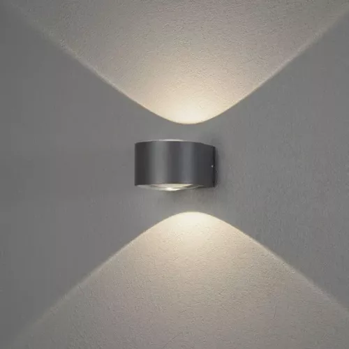 Væglampe Gela Op/Ned LED 2x6W 230-240V IP54 Mørkegrå Konstsmide