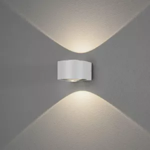 Vägglykta Gela Upp/Ned LED 2x6W 230-240V IP54 Vit Konstsmide