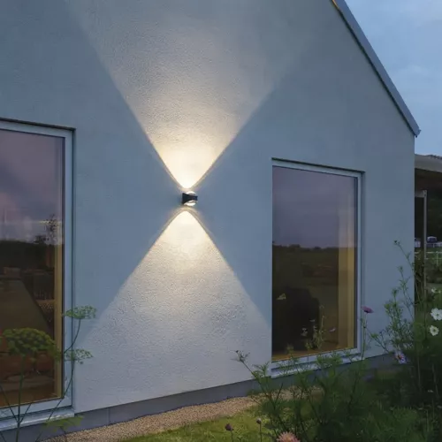 Væglampe LED Bitonto Op/Ned 2x5,5W 230-240V IP54 Mørkegrå Konstsmide
