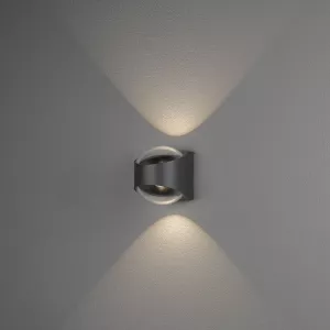Vägglykta LED Bitonto Upp/Ned 2x5,5W 230-240V IP54 Mörkgrå Konstsmide