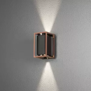 Vale Wall Light 2xGU10 230V IP44 Black Konstsmide