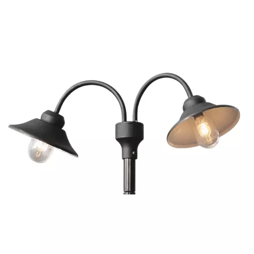 Vega 2-Arm Post Light Excluding Post E27 230-240V IP23 Black Konstsmide