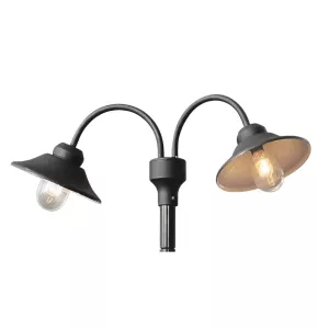 Vega 2-Arm Post Light Excluding Post E27 230-240V IP23 Black Konstsmide