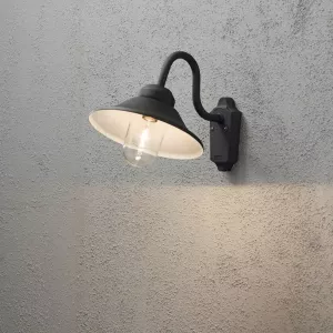 Vega Wall Light E27 230-240V IP23 Black Konstsmide