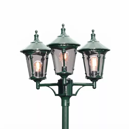 Virgo 3-Armet Lanterne Eksklusiv Stolpe E27 230-240V IP23 Grøn Konstsmide