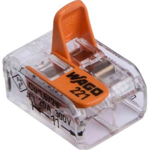 Kopplingsklämma, Wago 221 2Pol, 100 st