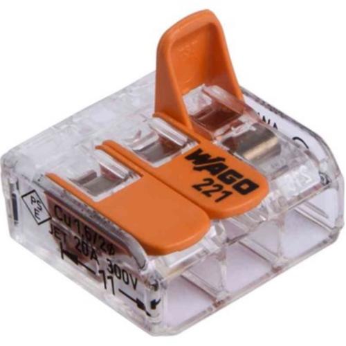 Kopplingsklämma, Wago 221 3Pol 50 st