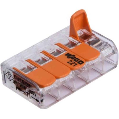 Kopplingsklämma, Wago 221 5Pol 25 st