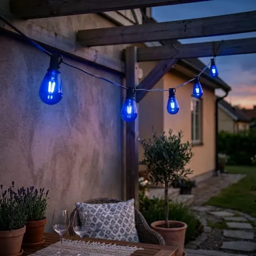Deco Bulb E27 0.3W 12V 30lm IP44 Blue 5pcs LightsOn