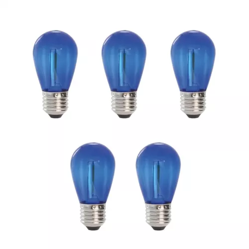 Deco Bulb E27 0.3W 12V 30lm IP44 Blue 5pcs LightsOn