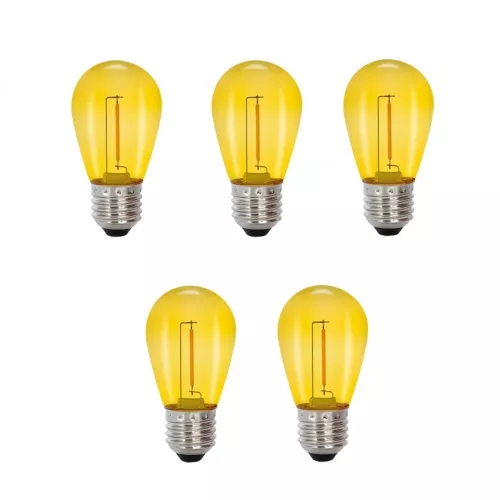 Deco Bulb E27 0.3W 12V 30lm IP44 Yellow 5pcs LightsOn