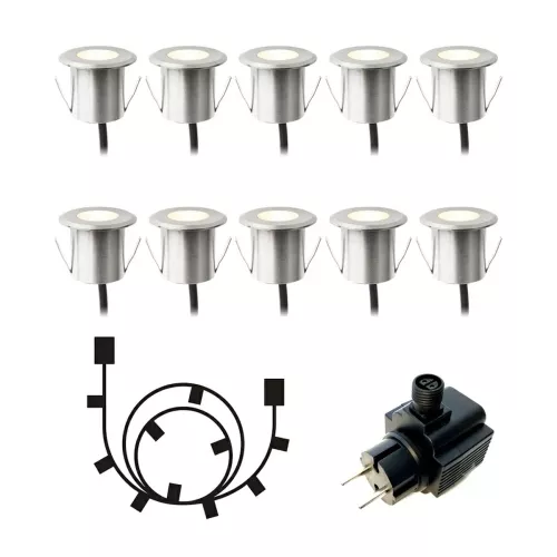 Dexter Decklights 0.5W 12V 20lm IP67 Silver 10pcs LightsOn