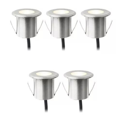 Dexter Decklights 0.5W 12V 20lm IP67 Silver 5pcs LightsOn