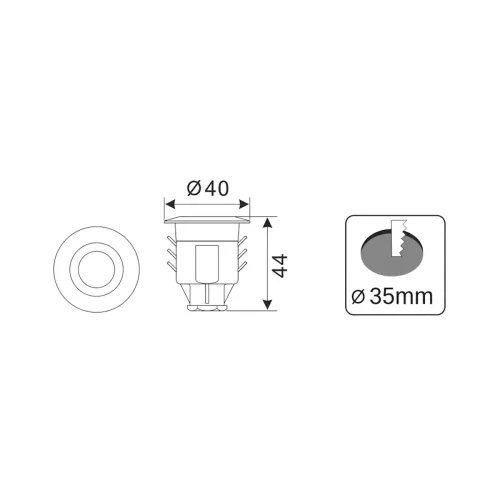 Spectrum Decklight 0.5W 12V 20lm IP65 Silver LightsOn