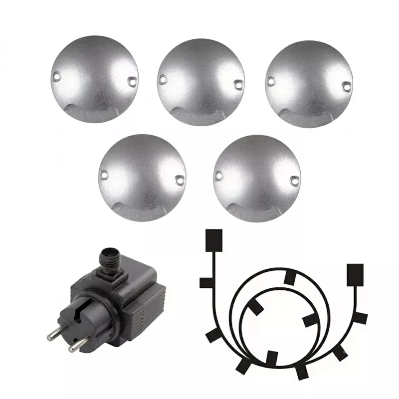 Zenit Lighting Træterrasse LED 0,5W 12V 20lm Sølv 5stk LightsOn