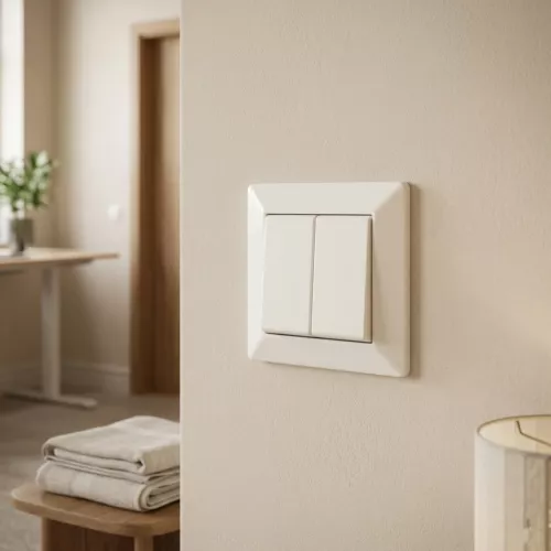 Delta Switch Uden Glødelampe Dobbelt Push Ral 9001 Malmbergs 1893430
