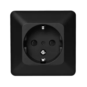 Delta Vägguttag 1-Vägs Med Jord 16A 250V Svart Malmbergs 1893810