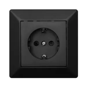 Delta Vægstikkontakt 1-Vejs Med Jordforbindelse 16A IP20 Sort Malmbergs 1893809