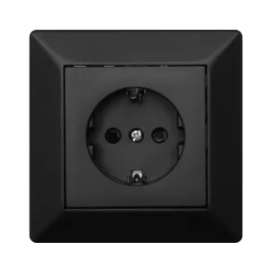 Delta Vægstikkontakt 1-Vejs Med Jordforbindelse 16A IP20 Sort Malmbergs 1893808