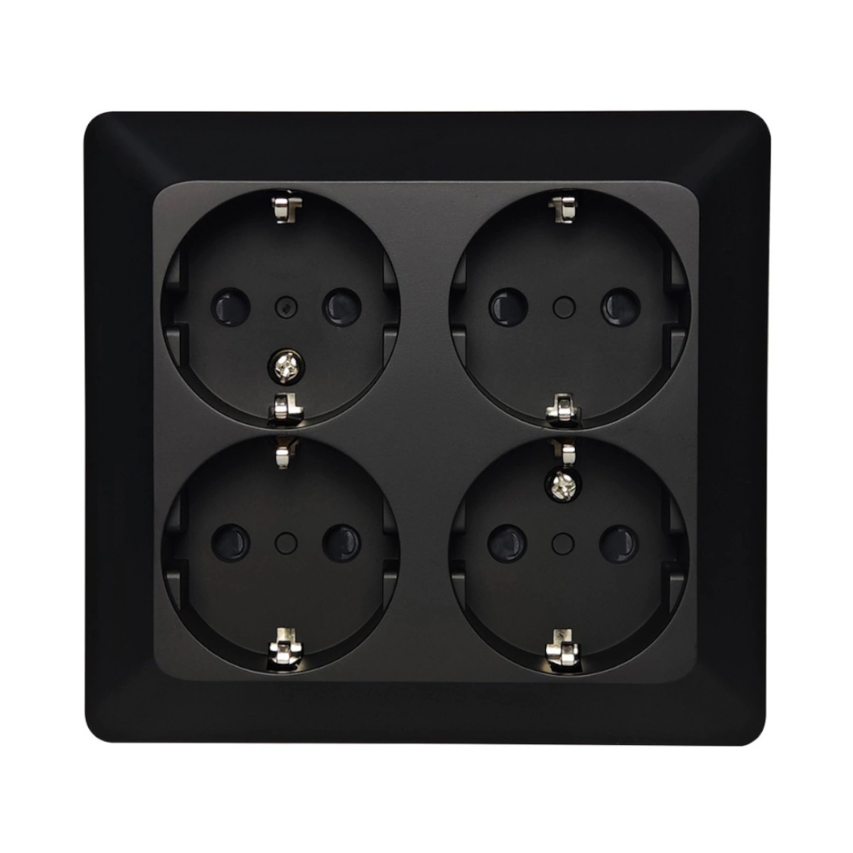 Delta Vægstikkontakt 4-Vejs Med Jord 16A 250V Sort Malmbergs 1893812