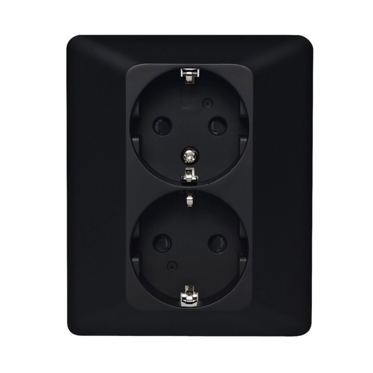 Delta Vägguttag Infällt 2-Vägs Med Jord 16A 250V Svart Malmbergs 1893714