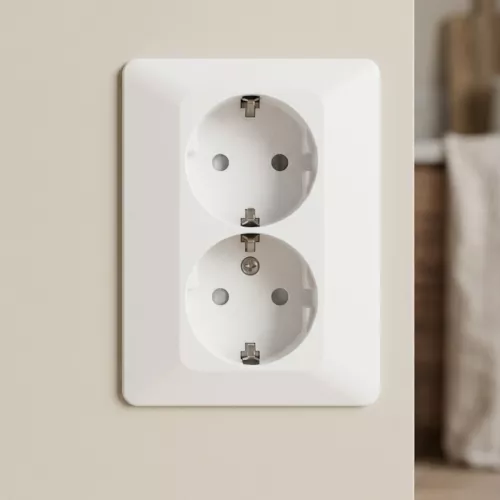 Delta-Vægstik Forsænket 2-Vejs Med Jord Ral 9001 Malmbergs 1893414