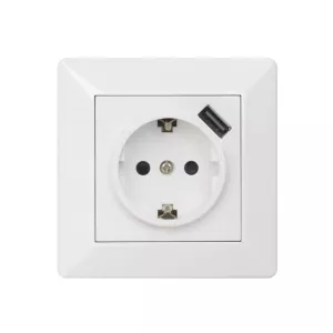 Delta Stikkontakt Med USB-Port 1-Vejs + 1xUSB 16A IP20 Cremehvid Malmbergs 1893440