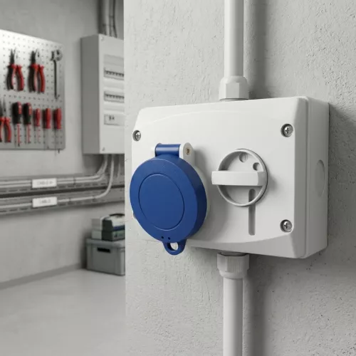 Samlet Vægstikkontakt 2+Jord 16A 6H 230V Malmbergs 1951118