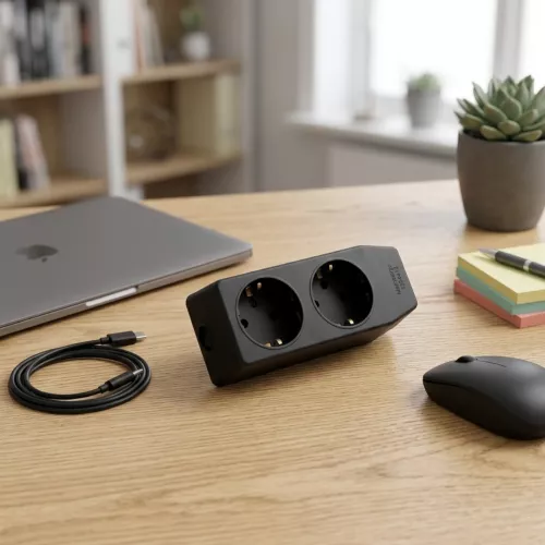 Afgreningsstik 2-Vejs Sort Lige Fatning Malmbergs 1554412