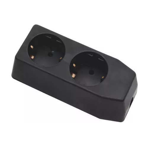 Afgreningsstik 2-Vejs Sort Lige Fatning Malmbergs 1554412