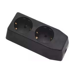 Afgreningsstik 2-Vejs Sort Lige Fatning Malmbergs 1554412