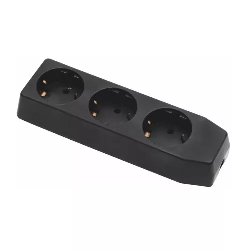 Afgreningsstik 3-Vejs Sort Lige Fatning Malmbergs 1554482