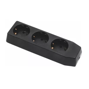 Afgreningsstik 3-Vejs Sort Lige Fatning Malmbergs 1554482