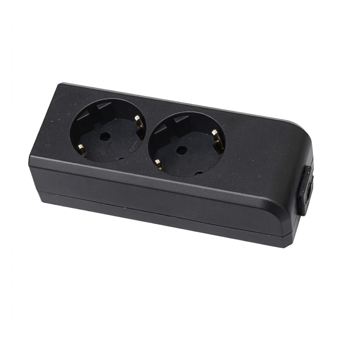Socket Outlet With Ground 2-Way Black Malmbergs 2403994