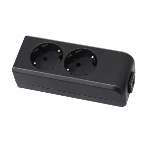 Socket Outlet With Ground 2-Way Black Malmbergs 2403994