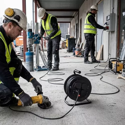 Kabeltromle 10m H05RR-F (RDV) 3G1,0mm² IP44 Sort Malmbergs 9924018