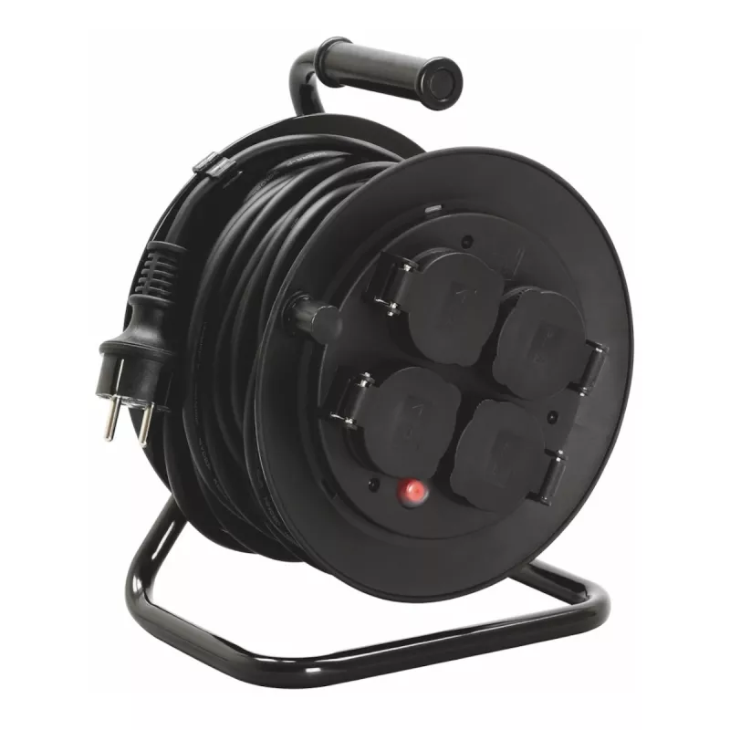 Kabeltromle 10m H05RR-F (RDV) 3G1,0mm² IP44 Sort Malmbergs 9924018